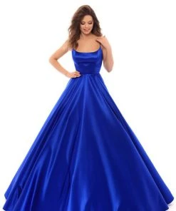 Tarik Ediz - 50403 Strappy Back Sleeveless Satin Ballgown