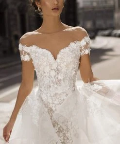 Formal Gowns Tarik Ediz - 50410 Floral Embroidered Fitted Dress With Overskirt