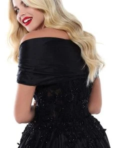 Tarik Ediz - 50429 Plunging Off-Shoulder Lace Sheath Dress With Train 10 Tarik Ediz - 50429 Plunging Off-Shoulder Lace Sheath Dress With Train