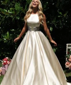 Tarik Ediz - 50433 Embellished Jewel Neck Ballgown