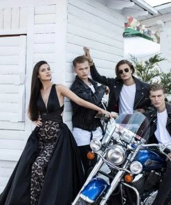 Tarik Ediz - 50434 Deep V-neck Lace Sheath Dress With Overskirt 14 Tarik Ediz - 50434 Deep V-neck Lace Sheath Dress With Overskirt