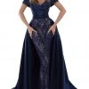 Tarik Ediz - 50437 Embroidered Plunging Off-Shoulder Trumpet Dress Formal Gowns 1 Tarik Ediz - 50437 Embroidered Plunging Off-Shoulder Trumpet Dress Formal Gowns