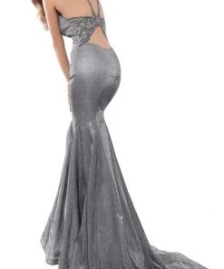 Tarik Ediz - 50445 Embellished Halter Mermaid Dress With Train 12 Tarik Ediz - 50445 Embellished Halter Mermaid Dress With Train