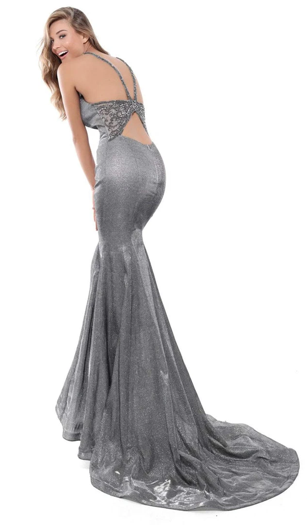 Tarik Ediz - 50445 Embellished Halter Mermaid Dress With Train 7 Tarik Ediz - 50445 Embellished Halter Mermaid Dress With Train