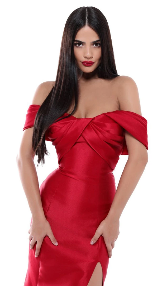 Formal Gowns Tarik Ediz - 50448 Pleated Off-Shoulder Mermaid Dress 4 Formal Gowns Tarik Ediz - 50448 Pleated Off-Shoulder Mermaid Dress