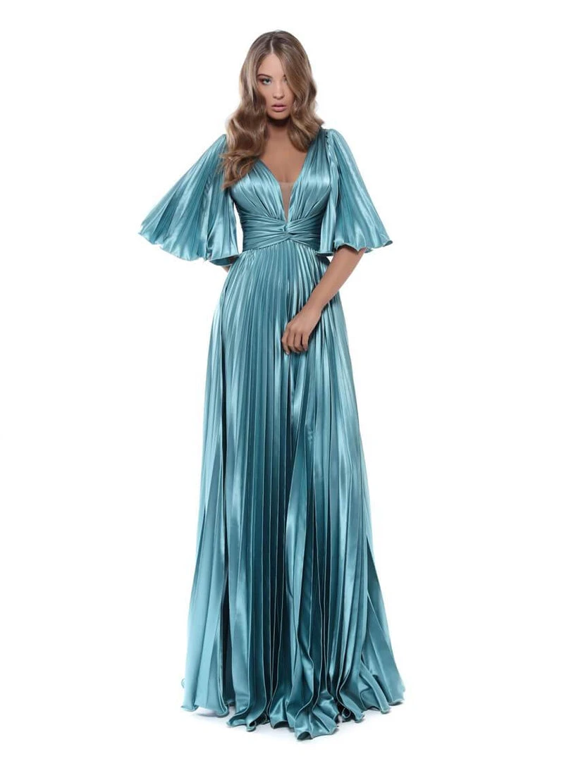 Tarik Ediz - 50450 Ruched Plunging V-Neck A-Line Gown 3 Tarik Ediz - 50450 Ruched Plunging V-Neck A-Line Gown