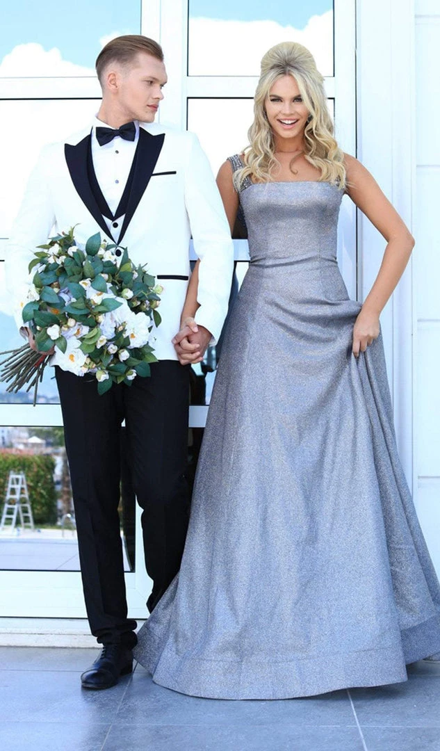 Tarik Ediz - 50451 Embellished Square Neck A-line Dress Formal Gowns 5 Tarik Ediz - 50451 Embellished Square Neck A-line Dress Formal Gowns