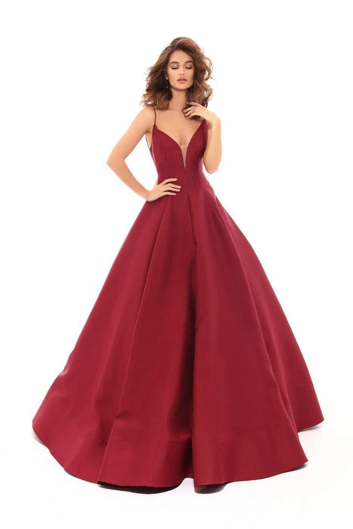 Formal Gowns Tarik Ediz - 50456 Plunging V-Neck Strappy Open Back Ballgown 3 Formal Gowns Tarik Ediz - 50456 Plunging V-Neck Strappy Open Back Ballgown