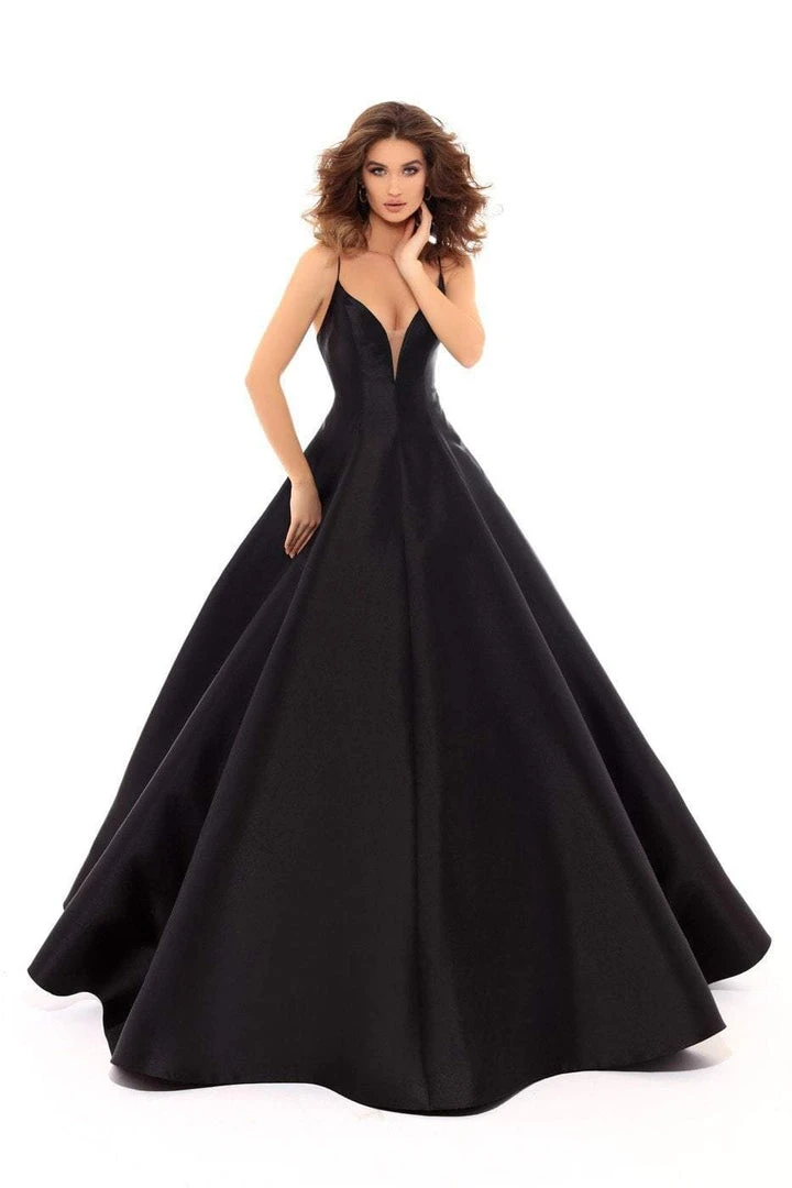 Formal Gowns Tarik Ediz - 50456 Plunging V-Neck Strappy Open Back Ballgown 8 Formal Gowns Tarik Ediz - 50456 Plunging V-Neck Strappy Open Back Ballgown