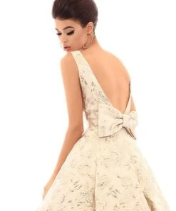 Formal Gowns Tarik Ediz - 50457 Embroidered Deep V-neck Ballgown 14 Formal Gowns Tarik Ediz - 50457 Embroidered Deep V-neck Ballgown