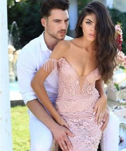 Tarik Ediz - 50477 Off-The-Shoulder Lace Prom Dress Formal Gowns 5 Tarik Ediz - 50477 Off-The-Shoulder Lace Prom Dress Formal Gowns