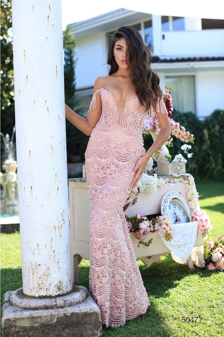 Tarik Ediz - 50477 Off-The-Shoulder Lace Prom Dress Formal Gowns 3 Tarik Ediz - 50477 Off-The-Shoulder Lace Prom Dress Formal Gowns