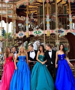 Tarik Ediz - 50478 Strapless Sweetheart Bow Accent Prom Gown Formal Gowns