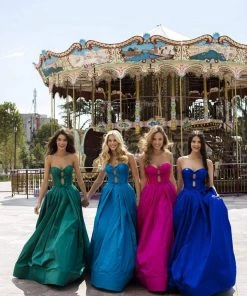 Tarik Ediz - 50478 Strapless Sweetheart Bow Accent Prom Gown Formal Gowns