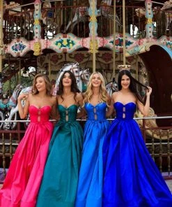 Tarik Ediz - 50478 Strapless Sweetheart Bow Accent Prom Gown Formal Gowns