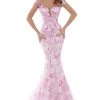Formal Gowns Tarik Ediz - 50493 Floral Lace Cap Sleeve Mermaid Gown With Train