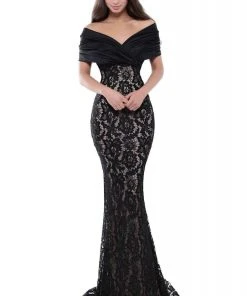 Formal Gowns Tarik Ediz - 50506 Ruched Off Shoulder Lace Mermaid Gown 6 Formal Gowns Tarik Ediz - 50506 Ruched Off Shoulder Lace Mermaid Gown