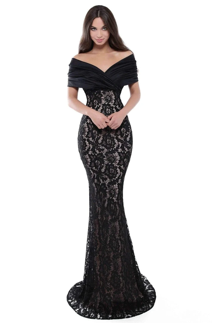 Formal Gowns Tarik Ediz - 50506 Ruched Off Shoulder Lace Mermaid Gown 4 Formal Gowns Tarik Ediz - 50506 Ruched Off Shoulder Lace Mermaid Gown
