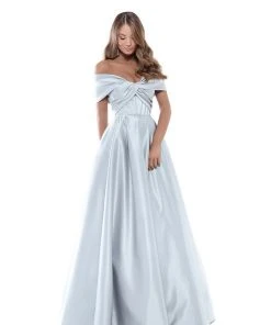 Tarik Ediz - 50508 Off Shoulder Corset Bodice Satin A-Line Gown Formal Gowns 11 Tarik Ediz - 50508 Off Shoulder Corset Bodice Satin A-Line Gown Formal Gowns