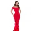 Formal Gowns Tarik Ediz - 50517 Off Shoulder Rosette Detailed Mermaid Gown 1 Formal Gowns Tarik Ediz - 50517 Off Shoulder Rosette Detailed Mermaid Gown