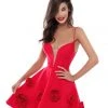 Tarik Ediz - 50520 Plunging Sweetheart Embroidered Rosette Dress