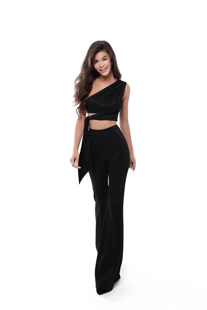 Plus Size Dresses Tarik Ediz - 50527 Two-Piece Asymmetrical Tie Waist Pantsuit 3 Plus Size Dresses Tarik Ediz - 50527 Two-Piece Asymmetrical Tie Waist Pantsuit