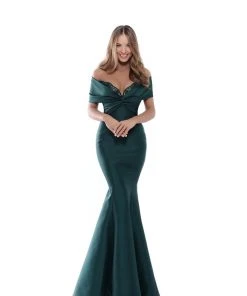Formal Gowns Tarik Ediz - 50536 Scalloped Bustier Off Shoulder Mermaid Gown
