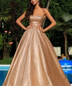 Tarik Ediz - 50549 Sleeveless Strappy Back Glitter Ballgown