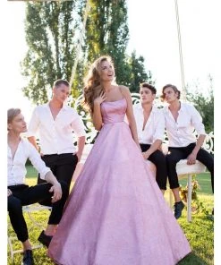 Tarik Ediz - 50549 Sleeveless Strappy Back Glitter Ballgown