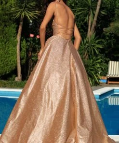 Tarik Ediz - 50549 Sleeveless Strappy Back Glitter Ballgown