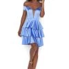 Tarik Ediz - 50602 Off-Shoulder Tiered Cocktail Dress Cocktail Dresses