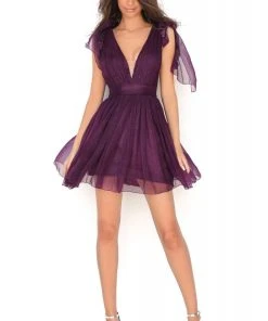 Tarik Ediz - 50606 Ruched A-Line Cocktail Dress