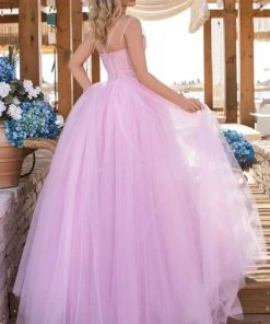 Formal Gowns Tarik Ediz - 50619 Floral Ornate Strapped Tulle A-Line Gown 12 Formal Gowns Tarik Ediz - 50619 Floral Ornate Strapped Tulle A-Line Gown