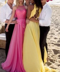 Formal Gowns Tarik Ediz - 50621 Embellished High Halter A-Line Dress