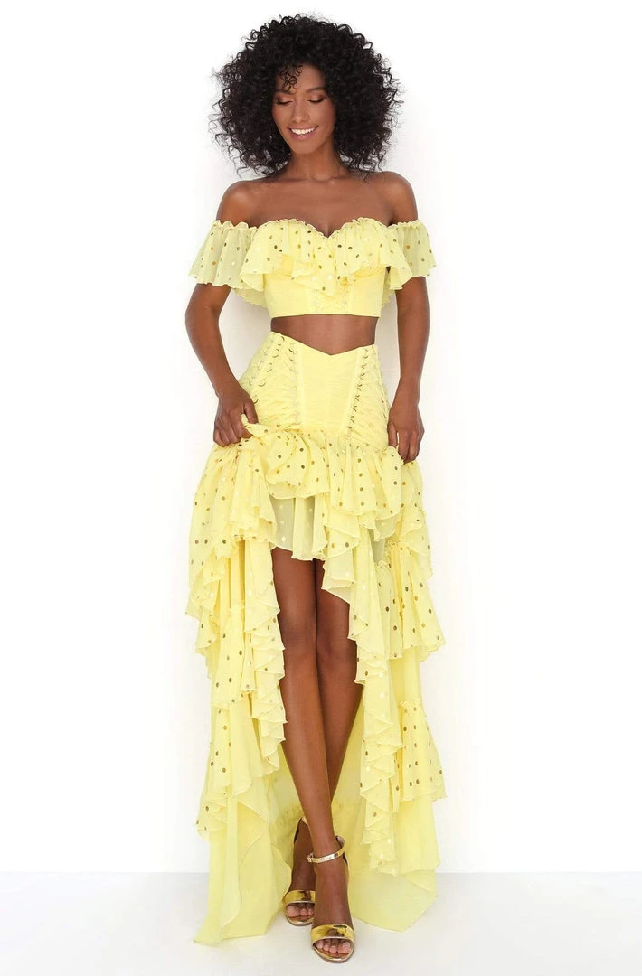 Tarik Ediz - 50623 Off-Shoulder Ruffles Dots Chiffon Two-Piece Dress 5 Tarik Ediz - 50623 Off-Shoulder Ruffles Dots Chiffon Two-Piece Dress