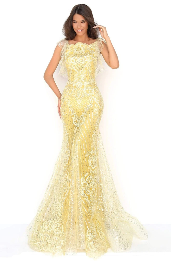 Tarik Ediz - 50640 Sequin Embroidery Applique Open Back Mermaid Gown 3 Tarik Ediz - 50640 Sequin Embroidery Applique Open Back Mermaid Gown