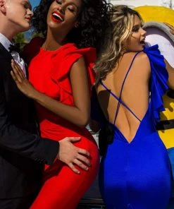 Formal Gowns Tarik Ediz - 50650 High Scoop Neck Open Back Jersey Mermaid Dress