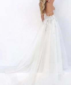 Tarik Ediz - 50667 Plunging V-Neck Dress With Overskirt 11 Tarik Ediz - 50667 Plunging V-Neck Dress With Overskirt