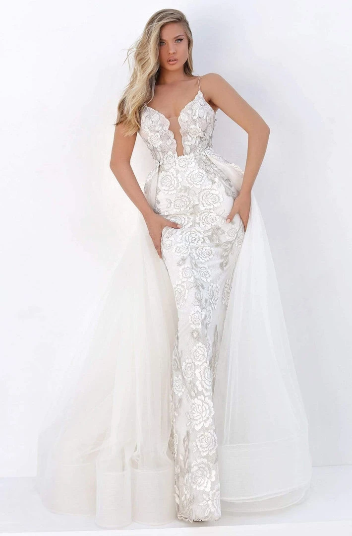 Tarik Ediz - 50667 Plunging V-Neck Dress With Overskirt 5 Tarik Ediz - 50667 Plunging V-Neck Dress With Overskirt