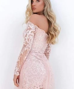 Tarik Ediz - 50668 Long Sleeve Sequin-Ornate Embroidered Gown 8 Tarik Ediz - 50668 Long Sleeve Sequin-Ornate Embroidered Gown