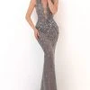 Formal Gowns Tarik Ediz - 50672 V-Neckline Embellished Sheath Dress