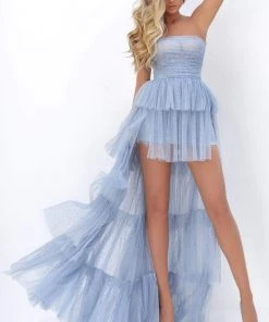 Tarik Ediz - 50674 Strapless Tiered High Low Dress