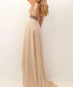 Formal Gowns Tarik Ediz - 50701 Embellished Deep V-neck A-line Dress 6 Formal Gowns Tarik Ediz - 50701 Embellished Deep V-neck A-line Dress