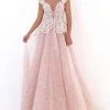 Formal Gowns Tarik Ediz - 50703 Embroidered Deep V-neck Ballgown