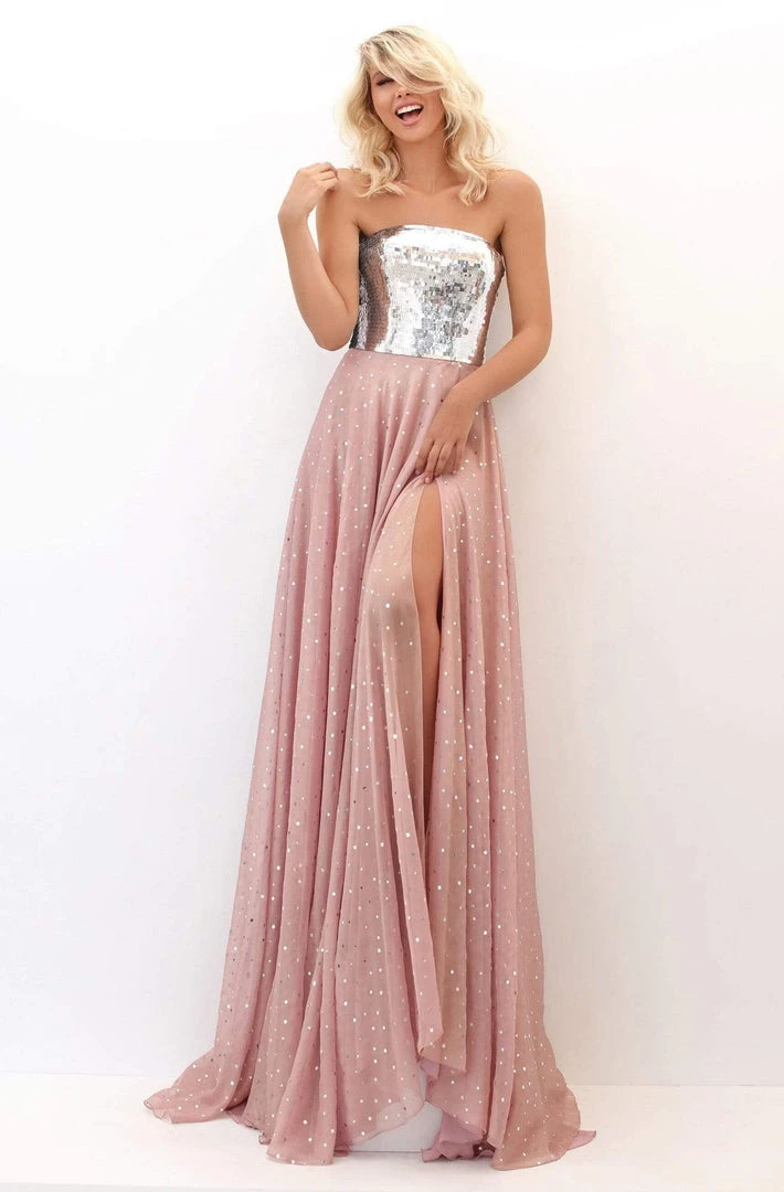 Formal Gowns Tarik Ediz - 50708 Straight-Across Sequined A-Line Dress 3 Formal Gowns Tarik Ediz - 50708 Straight-Across Sequined A-Line Dress