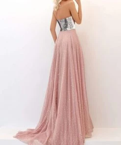 Formal Gowns Tarik Ediz - 50708 Straight-Across Sequined A-Line Dress 5 Formal Gowns Tarik Ediz - 50708 Straight-Across Sequined A-Line Dress