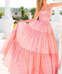 Tarik Ediz - 50758 Strapless Ruched Long A-line Dress