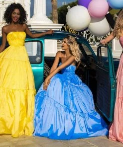 Tarik Ediz - 50758 Strapless Ruched Long A-line Dress 11 Tarik Ediz - 50758 Strapless Ruched Long A-line Dress