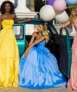 Tarik Ediz - 50758 Strapless Ruched Long A-line Dress 10 Tarik Ediz - 50758 Strapless Ruched Long A-line Dress