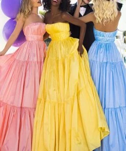 Tarik Ediz - 50758 Strapless Ruched Long A-line Dress 13 Tarik Ediz - 50758 Strapless Ruched Long A-line Dress